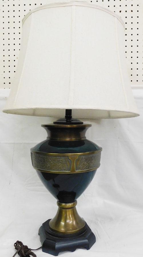 Painted Decorative Metal Urn Lamp (1 of 3)