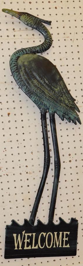 Painted Metal Crane Welcome Sign (1 of 2)