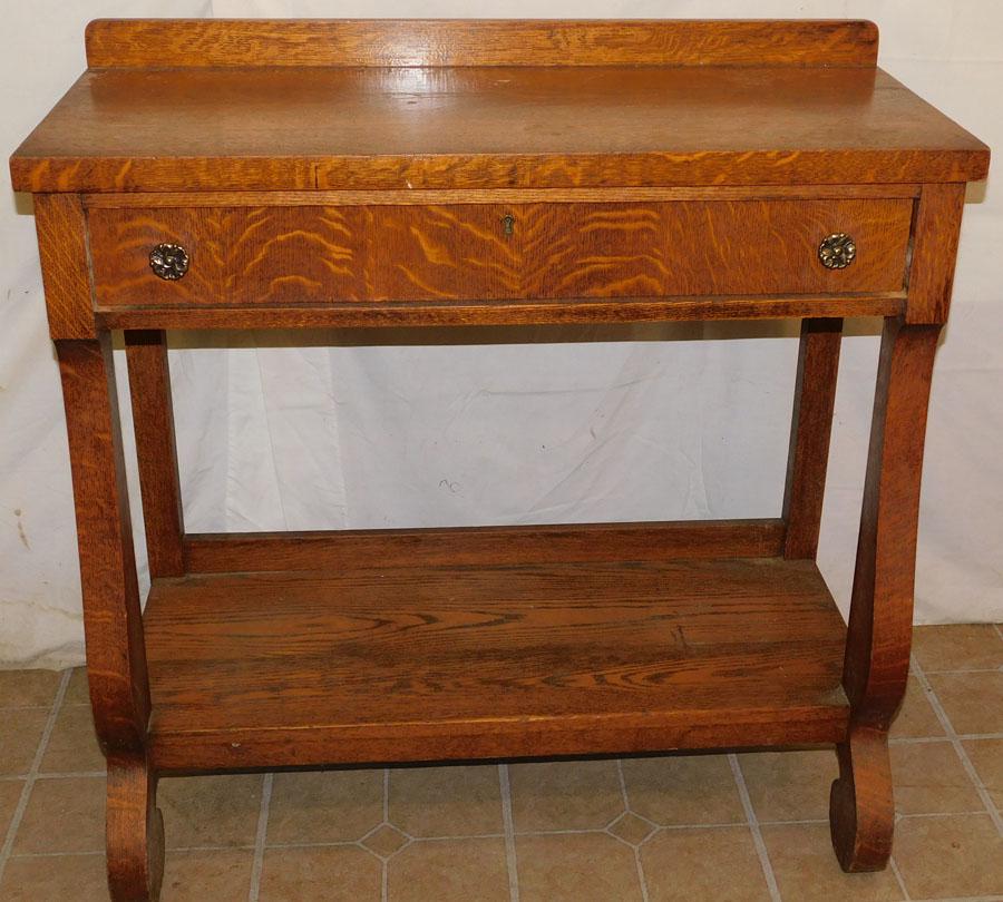 Antique Tiger Oak Server (1 of 2)
