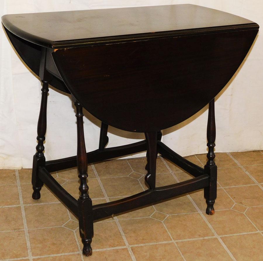 Walnut Drop-Leaf Table: Walnut Drop-Leaf Table. 31" W 14 1/2" D 26 1/2" H