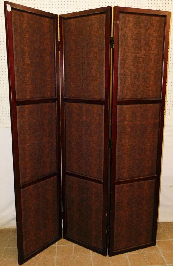 Mahogany & Faux Alligator Skin Room Divider (1 of 4)