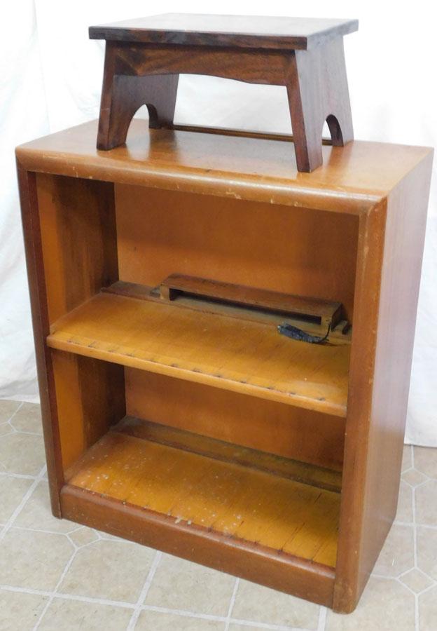 Mahogany Stool & Small Bookcase (1 of 2)