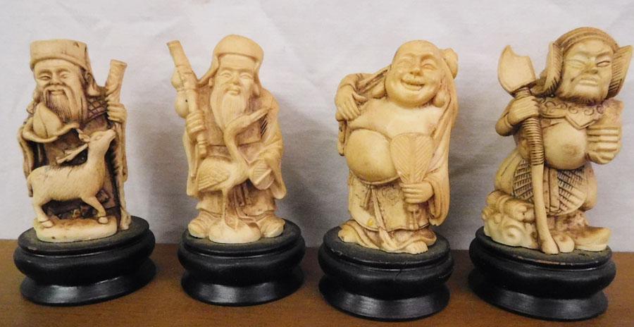 Four Carved Oriental Figures (1 of 3)