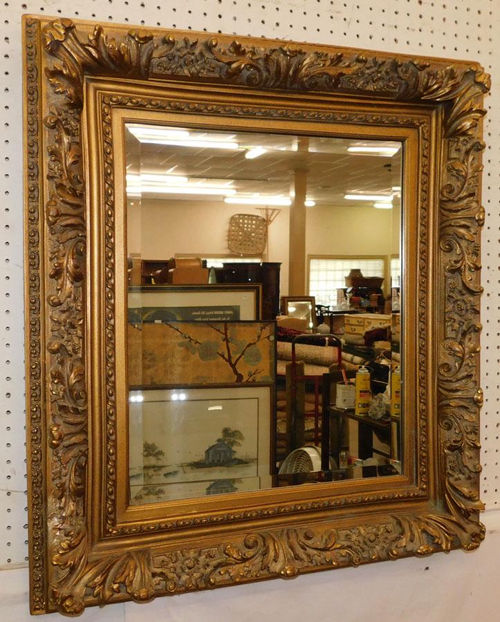 Gilt Framed Beveled Mirror (1 of 3)