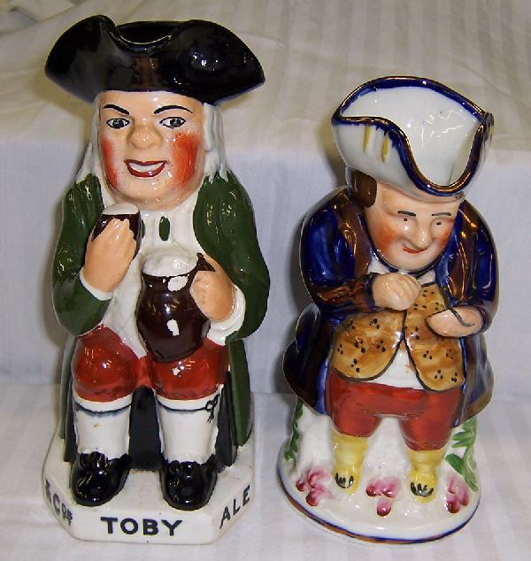 2 English Tobys. Tallest is 9".: 2 English Tobys. Tallest is 9".