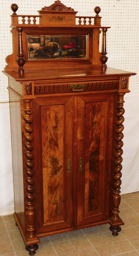 Burled Walnut BT 2 Door Cabinet with Northwind Faces (1 of 9)