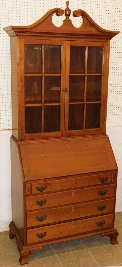 Cabinet Made Walnut Chippendale Secretary (1 of 11)