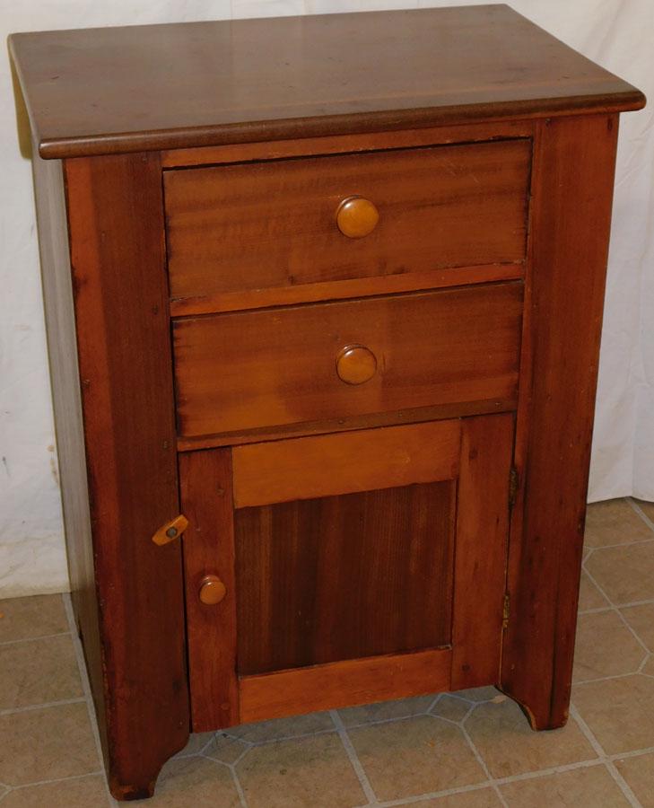 19th C Primitive Cherry 2 Drawer Cabinet (1 of 7)