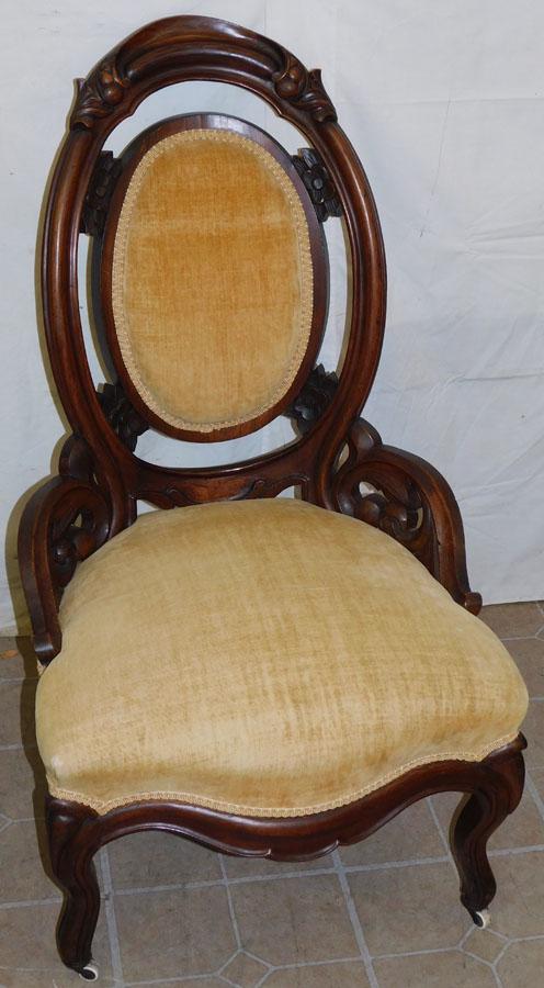 Rosewood Victorian Floral Carved Belter Style Chair (1 of 6)