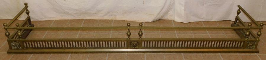 Antique Brass Fireplace Fender (1 of 3)