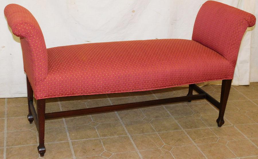 Mahogany & Upholstered Window Bench (1 of 2)