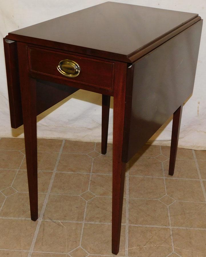 Craftique Mah Drop-Leaf Pembroke Table w/ 1 Drawer (1 of 4)