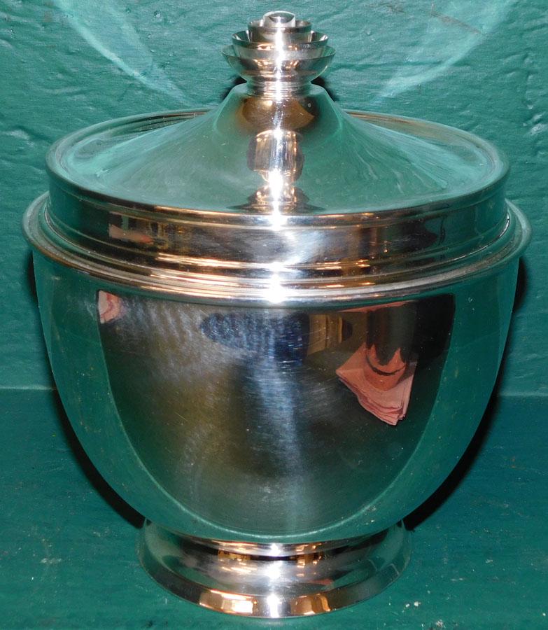 Art Deco Silver on Copper Ice Bucket w Mercury Glass (1 of 5)