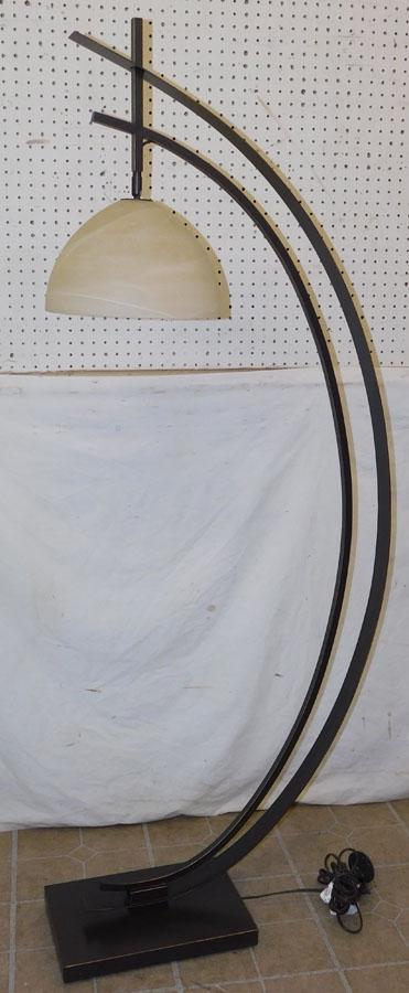 MCM Style Painted Metal & Glass Shade Floor Lamp (1 of 5)