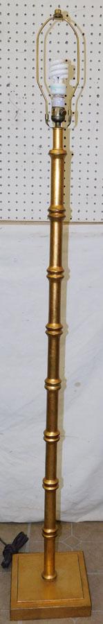 Gilt Painted Metal Faux Bamboo Floor Lamp (1 of 3)