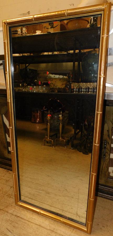 Gilt Painted Faux Bamboo Framed Mirror (1 of 3)