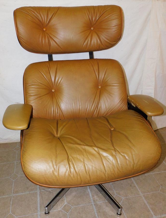 MCM Leather Upholstered Eames Style Lounge Chair (1 of 5)