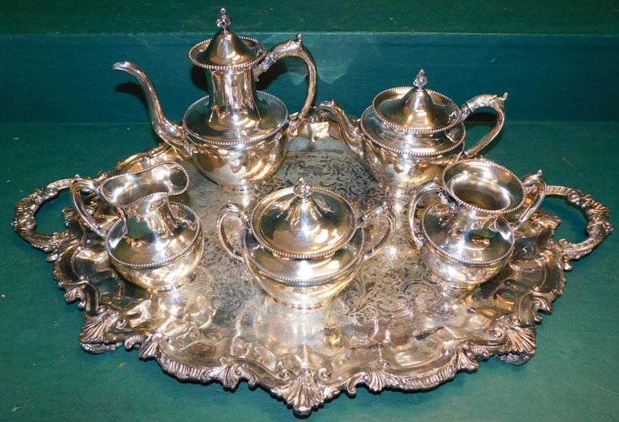6 Piece Silverplate Tea Service (1 of 6)