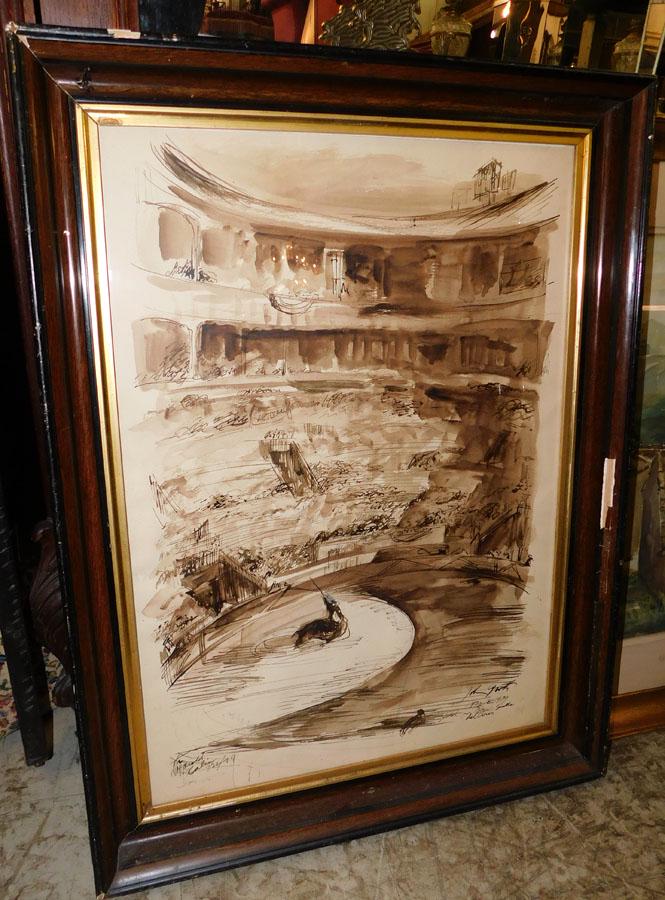 Watercolor of Gladiator Type Scene Signed & Dated (1 of 5)