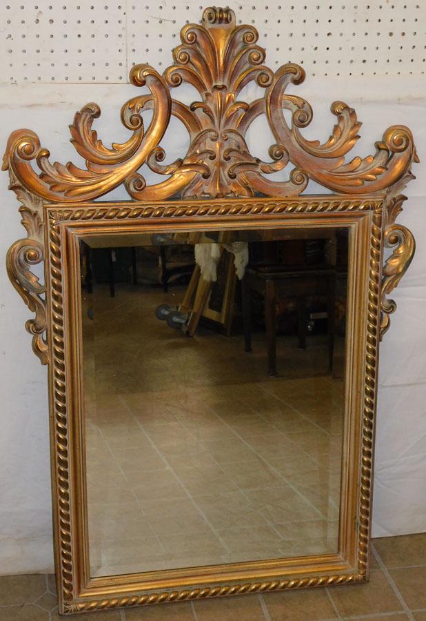 Ornate Gilt Painted Resin Hanging Wall Mirror (1 of 4)