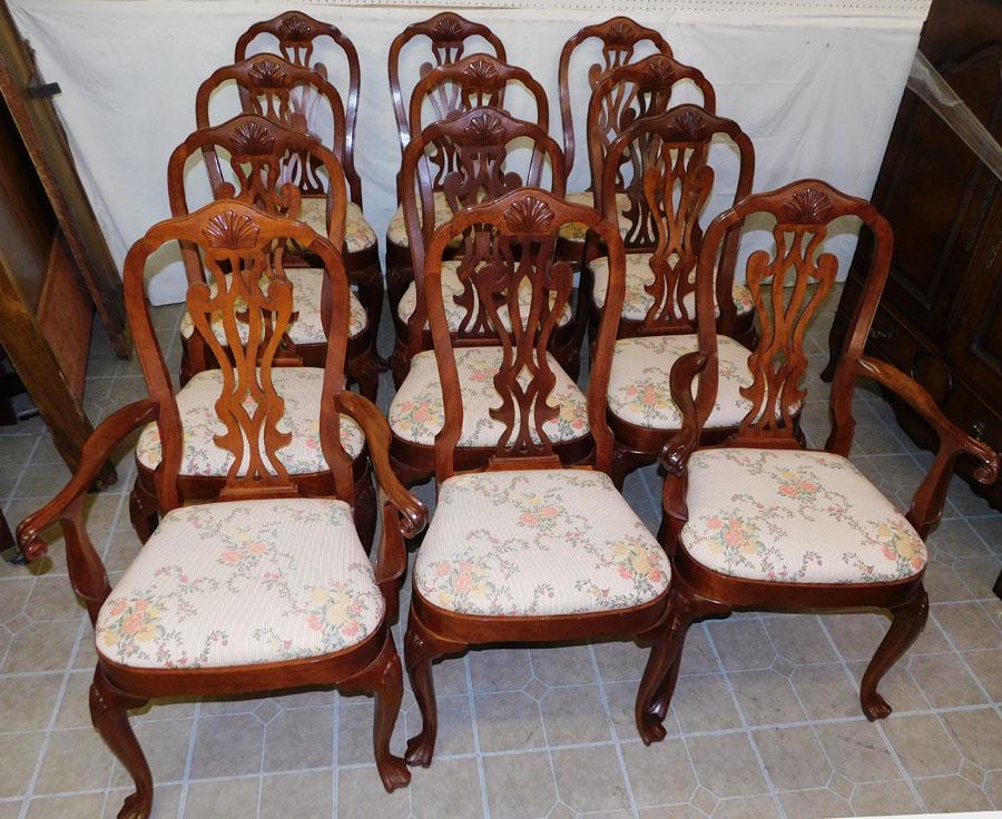 12 Mahog Shell Carved Dining Chairs by Council (1 of 6)