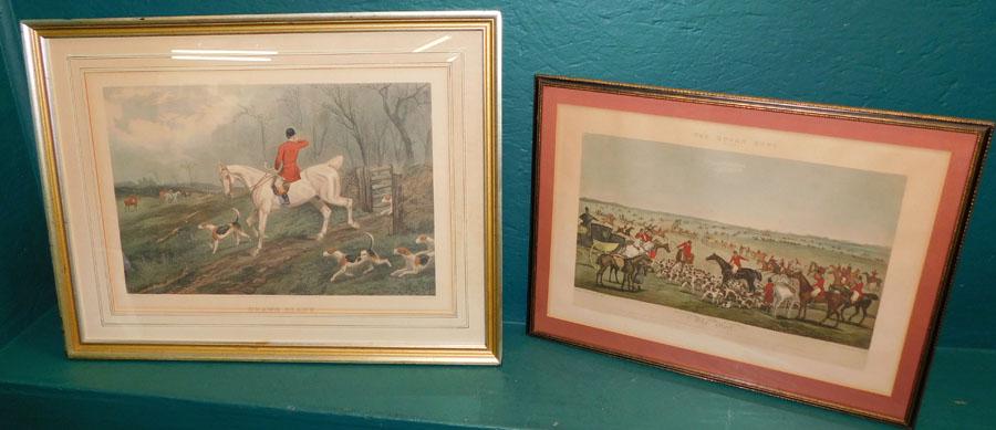 2 Framed Hand Colored Fox Hunt Scene Engravings (1 of 7)
