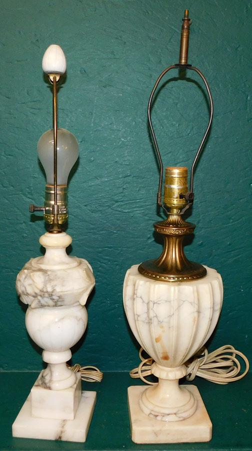2 Alabaster Lamps: 2 Alabaster Lamps . Up to 23 1/2" H