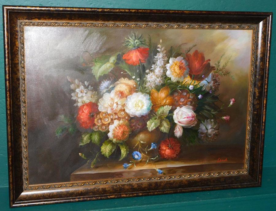 Floral Still Life OOC Signed Edwards (1 of 4)