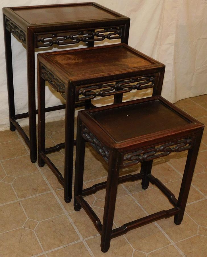Rosewood Oriental Nesting Tables (1 of 3)