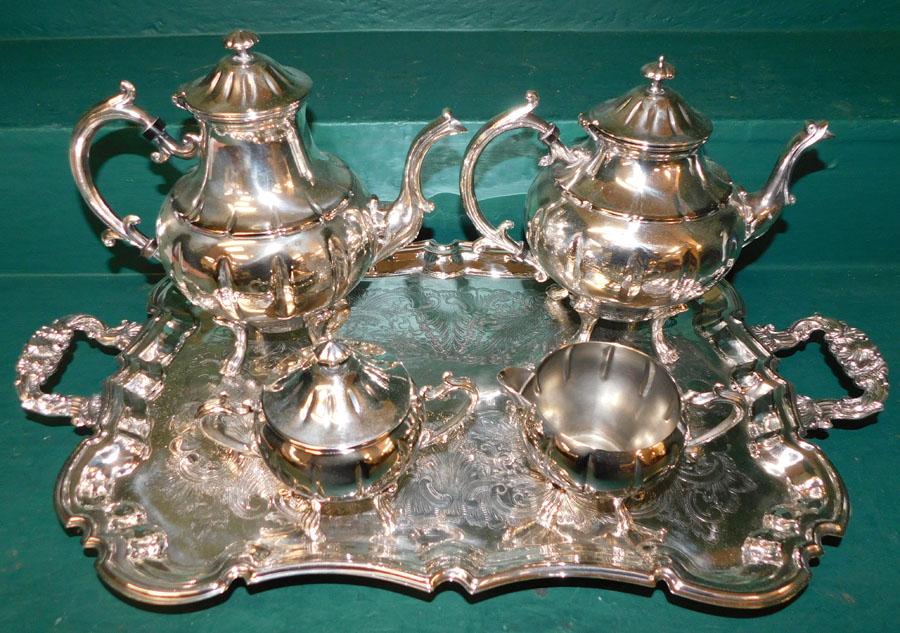 5 Piece Leonard Silverplate Tea Service (1 of 3)