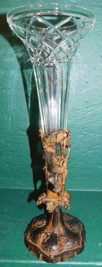 Metal & Glass Single Epergne: Metal & Glass Single Epergne . 16" H
