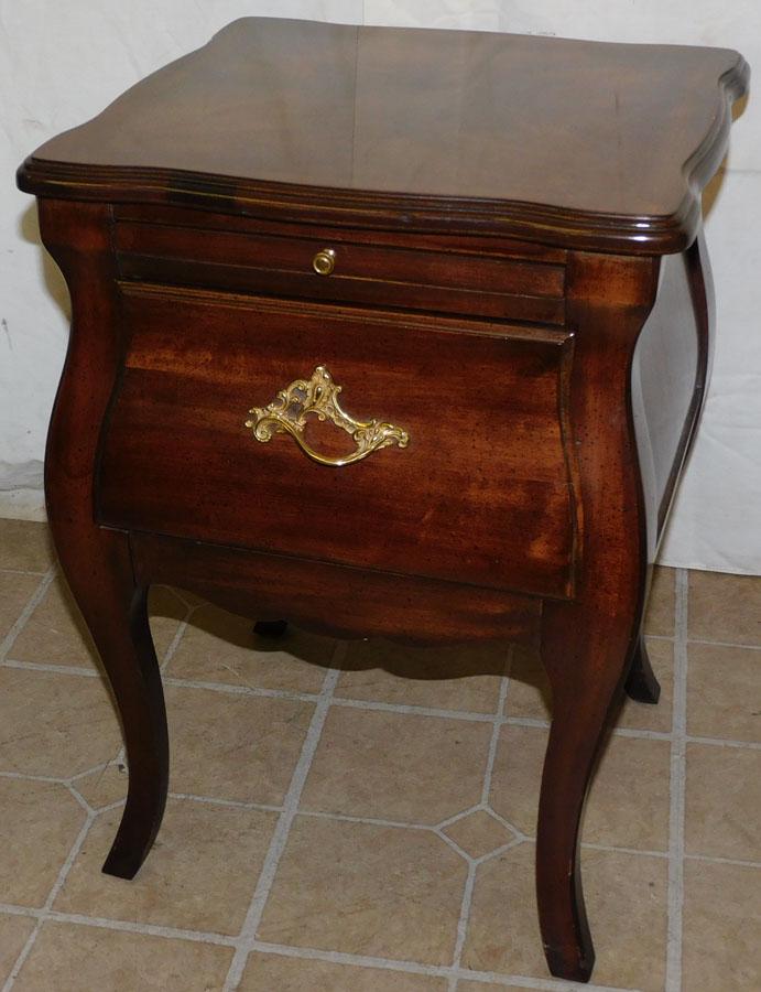 Cherry Bombay 1 Drawer Stand with Slide by Weiman: Cherry Bombay 1 Drawer Stand with Slide by Weiman. 16" Dia. 22 1/4" H