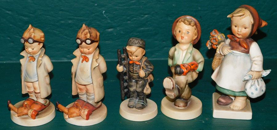 5 Early Hummel Figurines, (Some Full Bee Marks) (1 of 2)