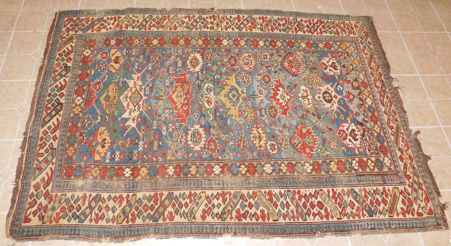 3' 11" x 5' 11" Antique Oriental Rug, (Some Wear) (1 of 15)