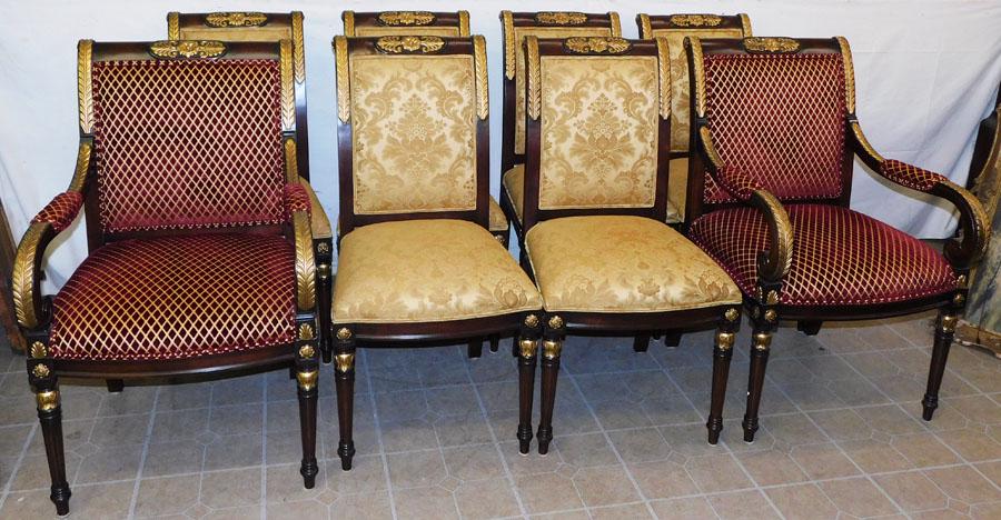 8 Mahogany & Gilt Regency Style Chairs by EJ Victor (1 of 7)