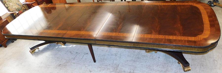 Mahogany Banded Gilt Regency Style Table by EJ Victor (1 of 8)