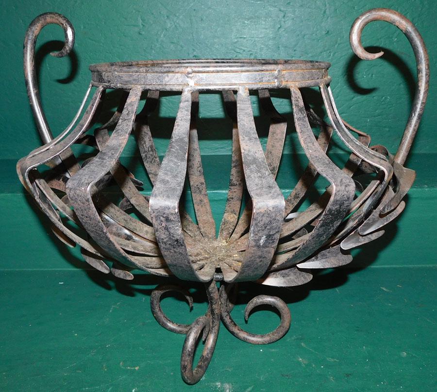 Wrought Iron Open Work Jardiniere (1 of 3)
