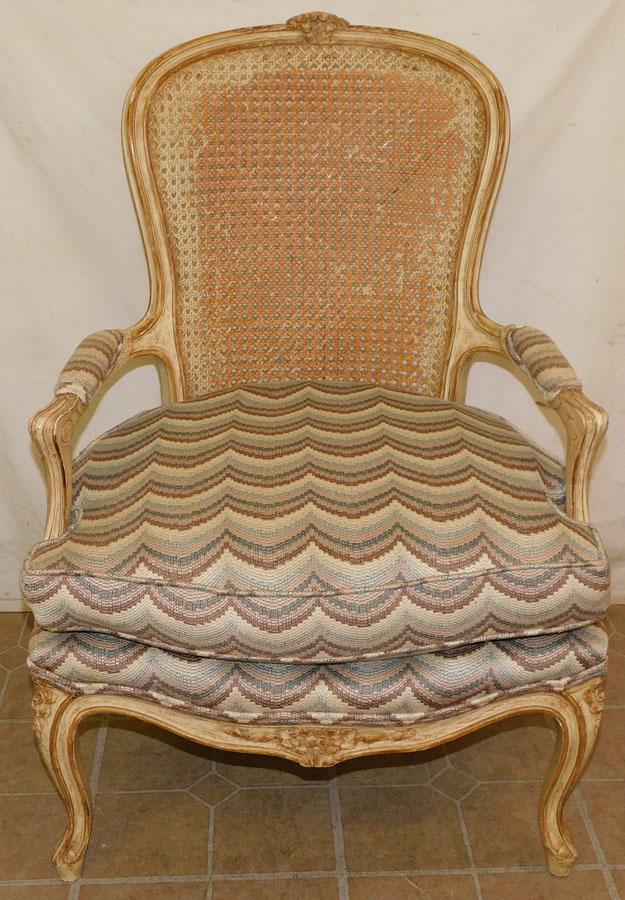Painted Cane Back French Fauteil (1 of 3)