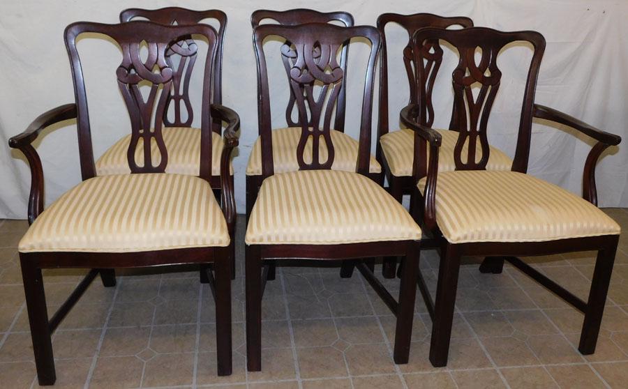 6 Mahogany Chippendale Chairs by Davis Cabinet Co (1 of 5)
