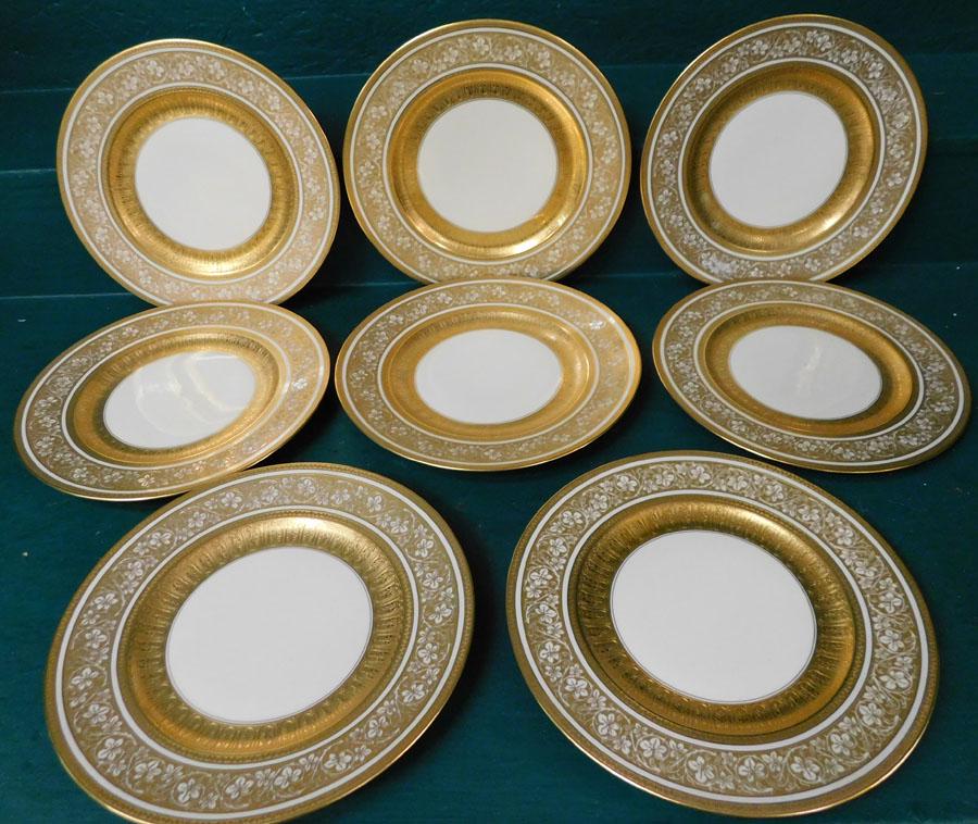 8 Gold Bavarian Decorated Dinner Plates (1 of 4)