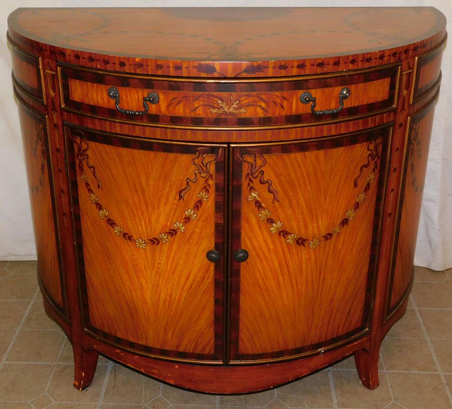 Contemporary Adams Paint Decorated Demilune Server (1 of 6)