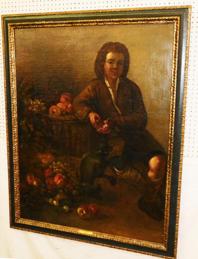 Large 19th C OOC of Boy with Fruit (1 of 7)