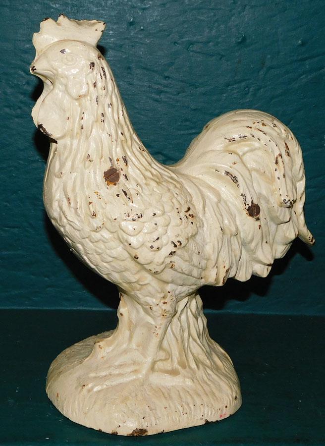 Painted Cast Iron Rooster Figure (1 of 3)
