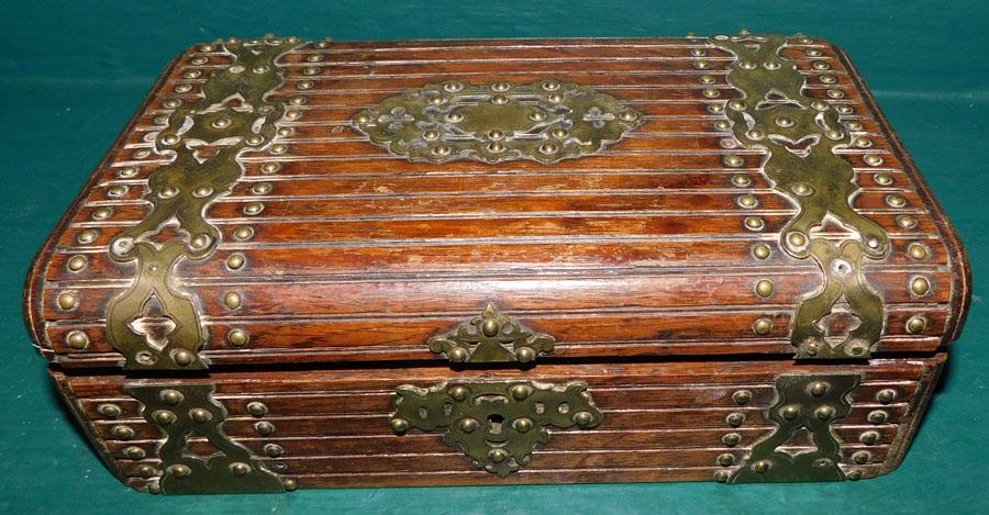 Antique Oak Brass Bound Box (1 of 3)