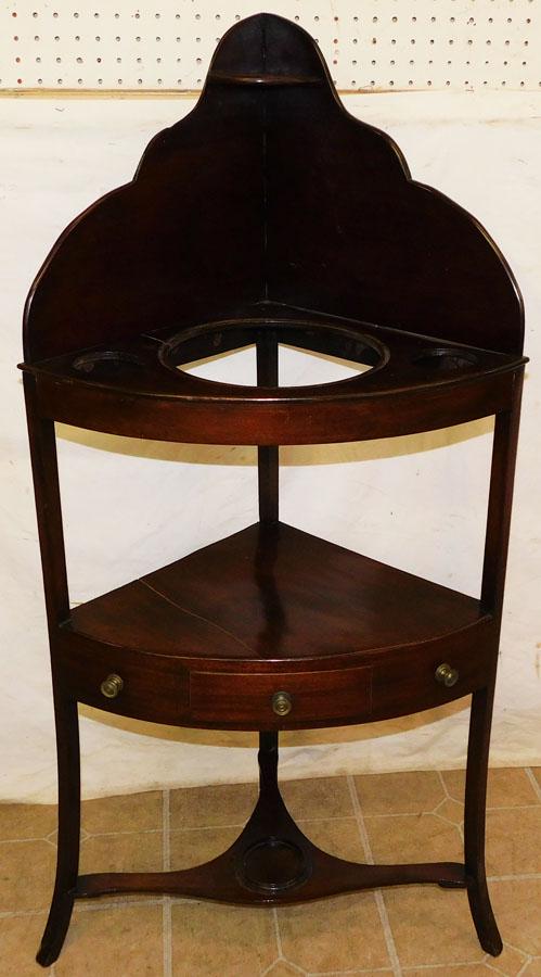 19th C Mahogany Corner Washstand (1 of 3)
