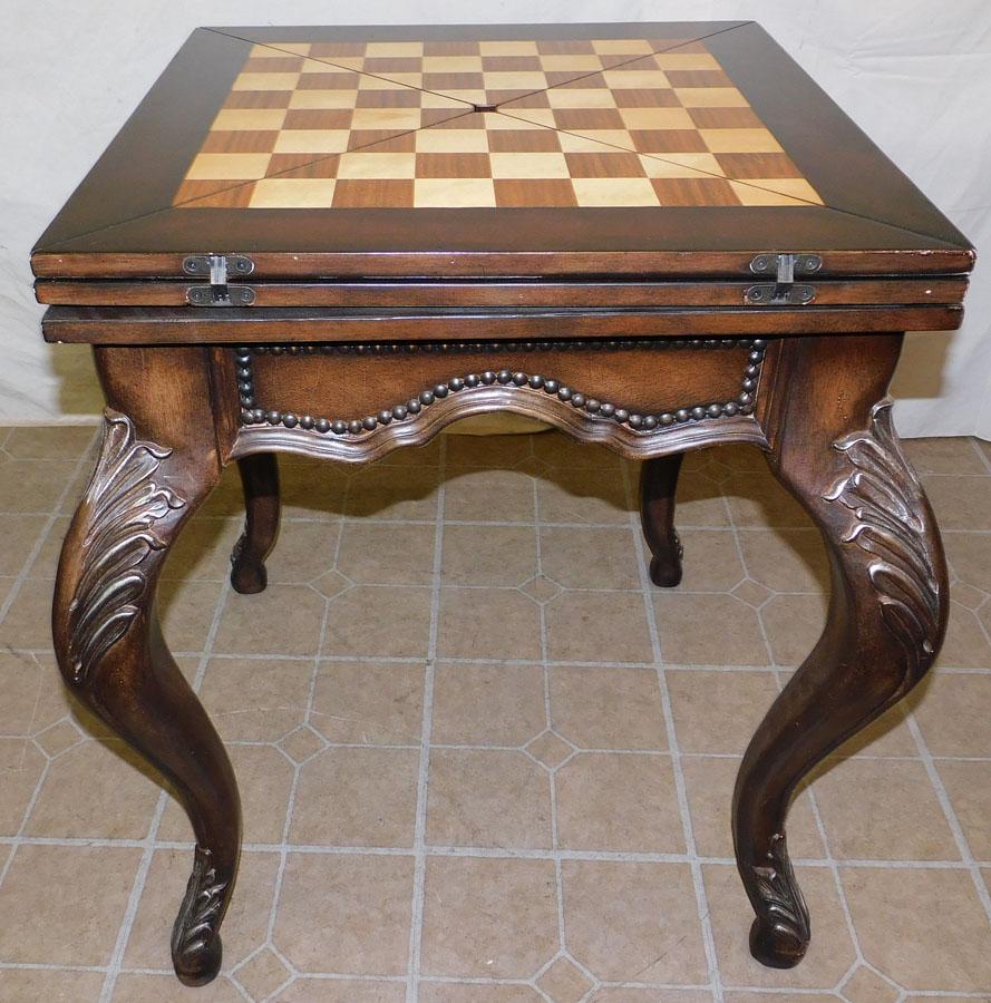 Mahogany & Paint Decorated Fold Over Top Game Table (1 of 7)