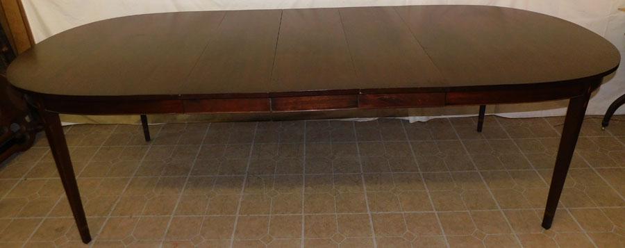 Mahogany Inlaid Oval Table by Henkel Harris w 3 Leaves (1 of 4)