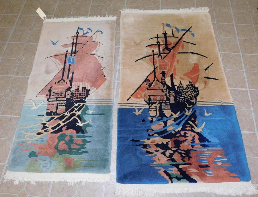 4' 7" x 2' 5" & 4' 1" x 2 Handmade Chinese Rugs (1 of 5)