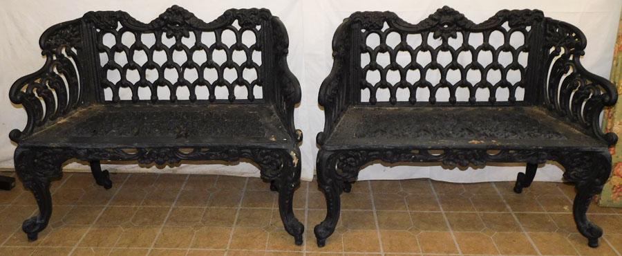 Pair of Cast Iron Regency Style Benches (1 of 6)