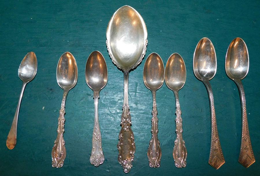 8 American Sterling Spoons, (9.3 T.O.) (1 of 4)